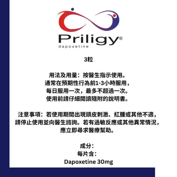 必利勁®Priligy 30mg ( HK-60174 ) - Image 2